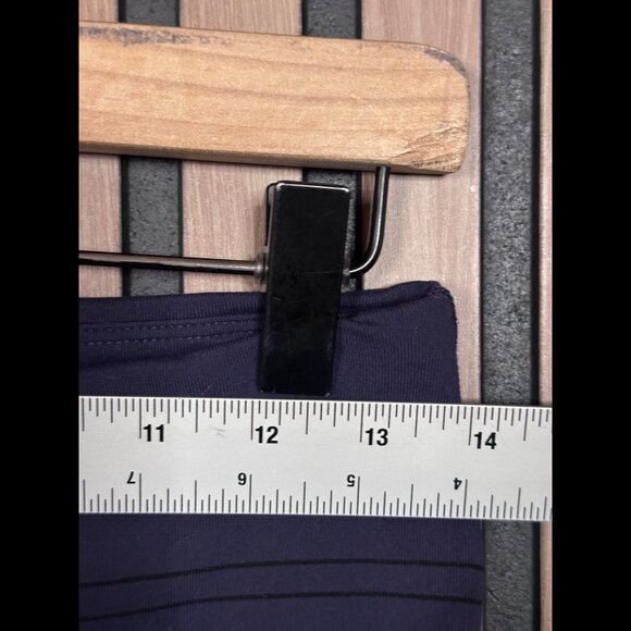Prana Pants Medium Womens Blue Navy Stripe Cropped Pull On Leggings - Picture 3 of 9